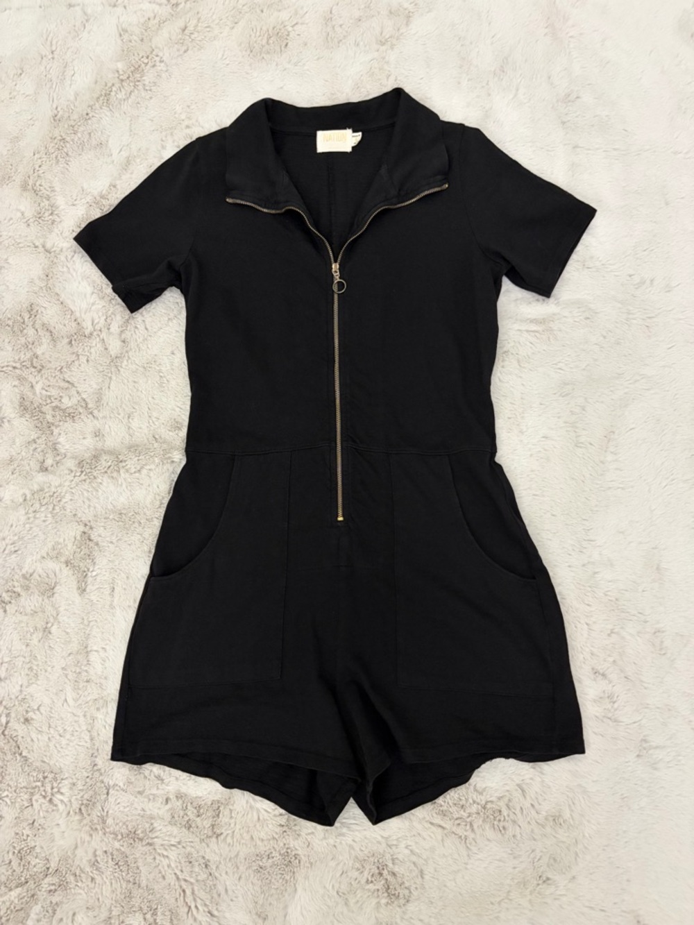 Nation LTD Lex Romper Black Zip Front Collared Short Sleeve Utility Playsuit S - Picture 2 of 12